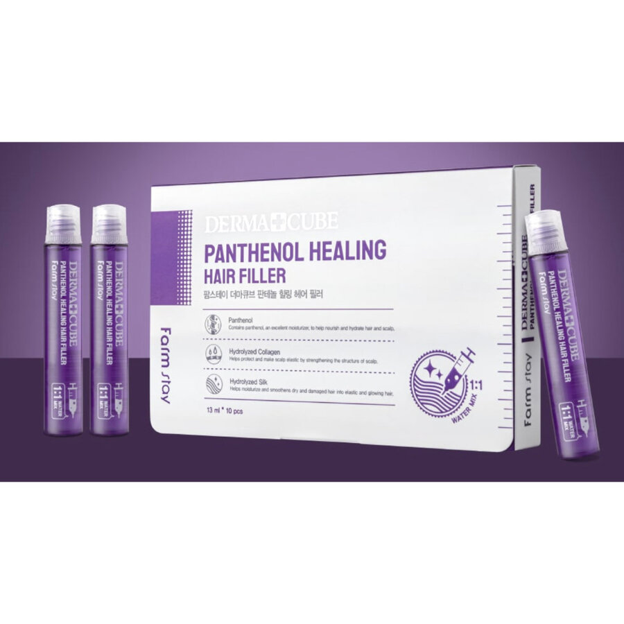 FARMSTAY Derma Сube Panthenol Healing Hair Filler, 1шт. Филлер для увлажнения волос с пантенолом
