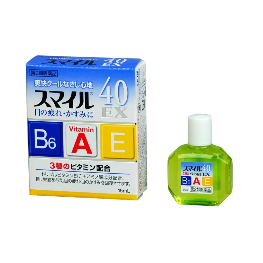 LION Smile 40EX, 15мл. Lion Капли для глаз японские с витаминами, индекс свежести 5