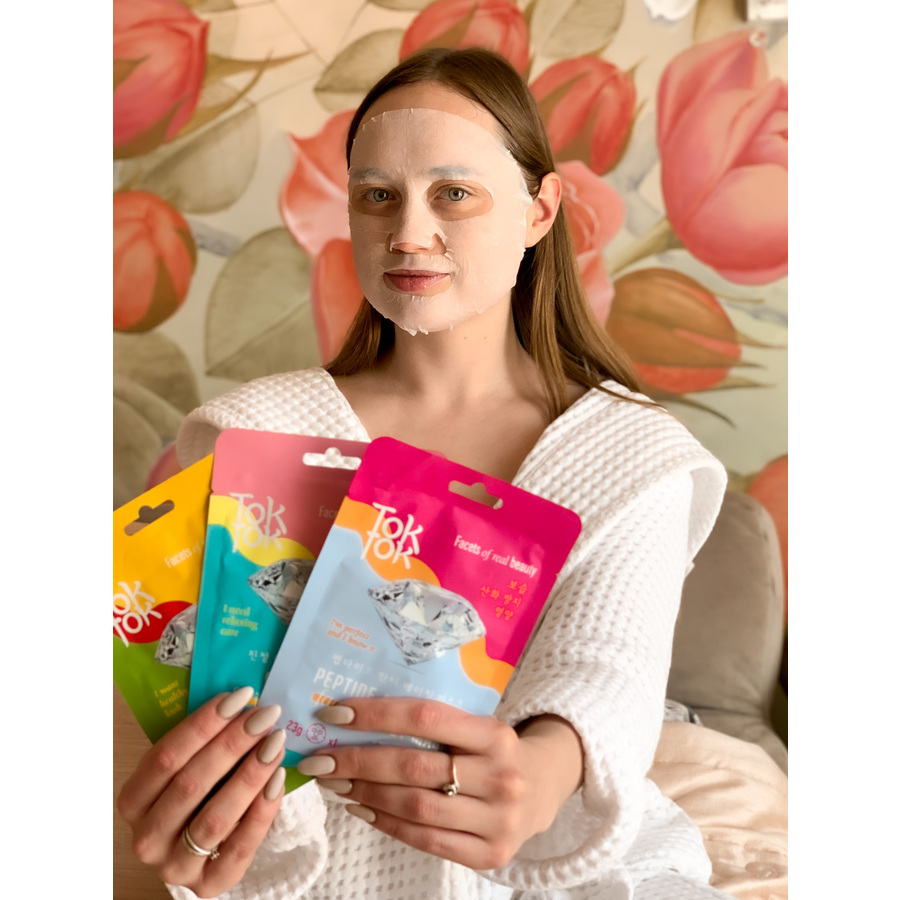 TOKTOK Calming Facial Sheet Mask, 23гр. Маска для лица тканевая успокаивающая