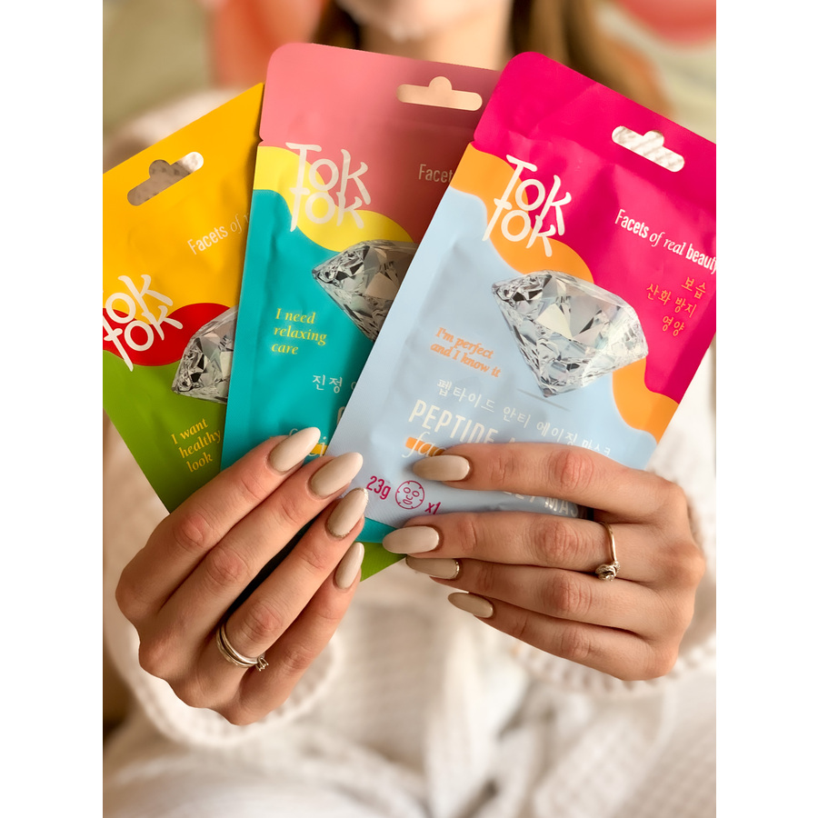 TOKTOK Calming Facial Sheet Mask, 23гр. Маска для лица тканевая успокаивающая