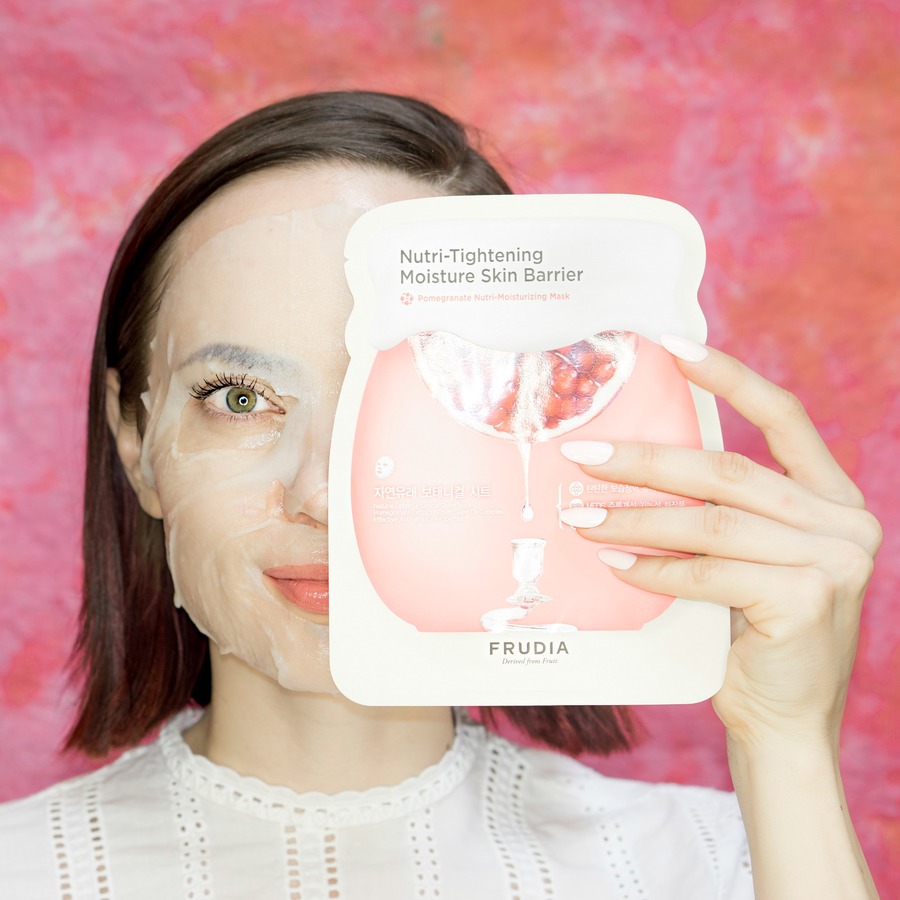 FRUDIA Pomegranate Nutri-Moisturizing Mask, 27мл. Маска для лица тканевая с гранатом