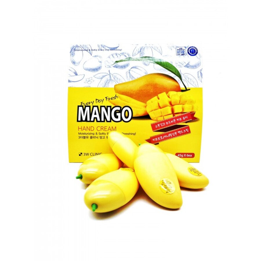 3W CLINIC Mango Hand Cream, 30гр.*6шт. Набор кремов для рук с манго