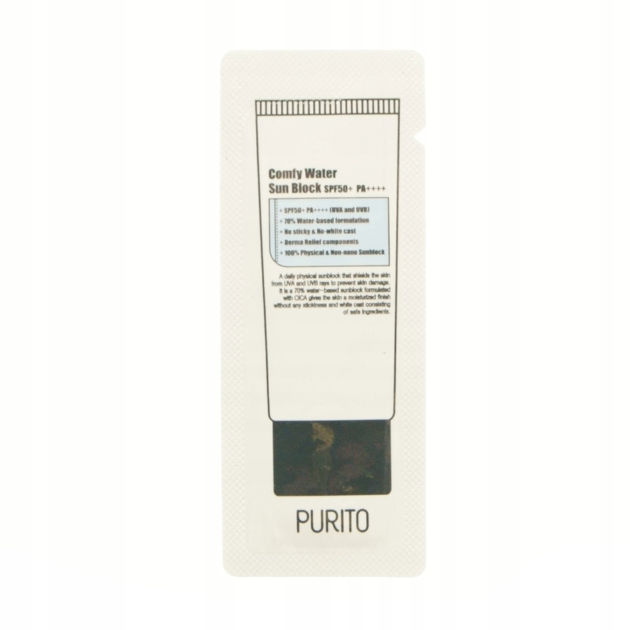 PURITO Comfy Water Sun Block SPF50+PA++++ Пробник крема для лица солнцезащитного на водной основе