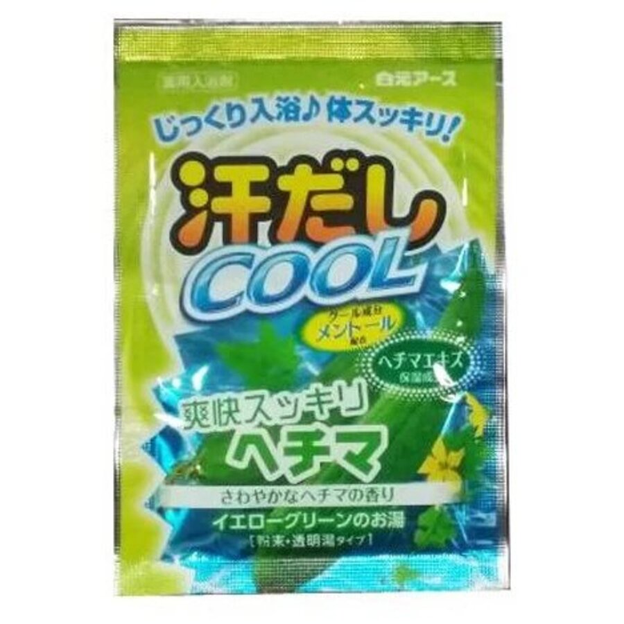 HAKUGEN EARTH Asedashi Cool, 25гр. Соль для ванны освежающая с ментолом и экстрактом люффы