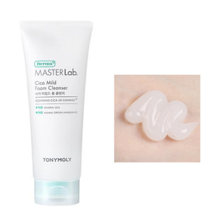 TONY MOLY Derma Masterlab Cica Mild Foam Cleanser, 150мл. Пенка для умывания чувствительной кожи лица