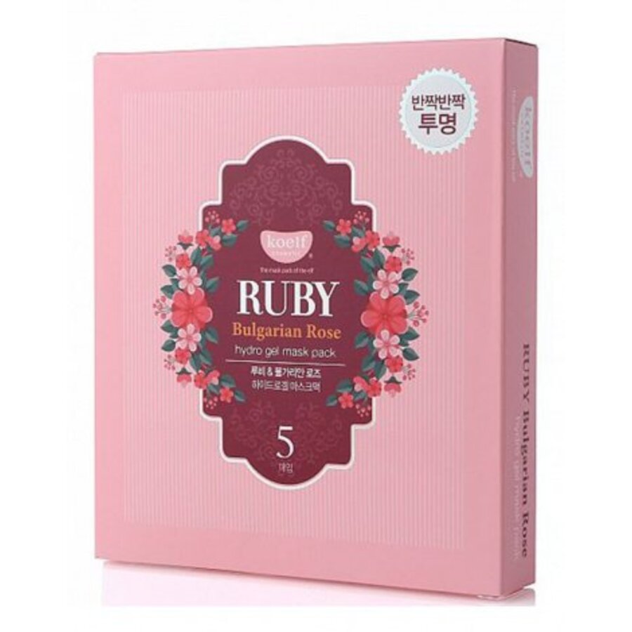 KOELF Koelf Ruby & Bulgarian Rose Hydrogel Mask Pack, 1шт. Маска для лица гидрогелевая с болгарской розой и рубиновой пудрой