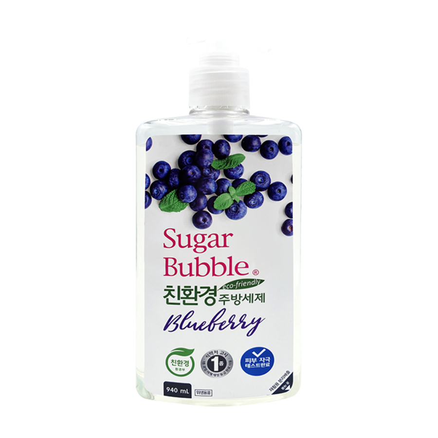 SUGAR BUBBLE Blueberry, 940мл. Средство для мытья посуды, овощей и фруктов экологичное с ароматом голубики