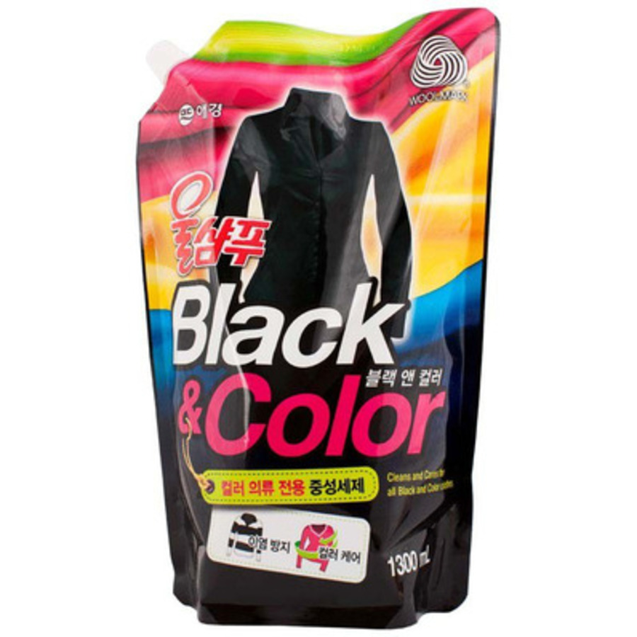 KERASYS Wool Shampoo Black&Color, сменная упаковка, 1300мл. Средство для стирки черного и цветного белья
