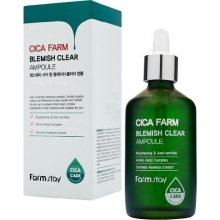 FARMSTAY Cica Farm Blemish Clear Ampoule, 100мл. FarmStay Эссенция для лица ампульная с центеллой азиатской
