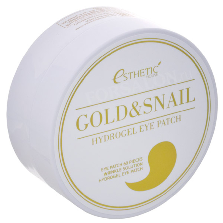 ESTHETIC HOUSE Gold&Snail Hydrogel Patch, 60шт. Патчи для глаз гидрогелевые комплексного действия с золотом и муцином улитки