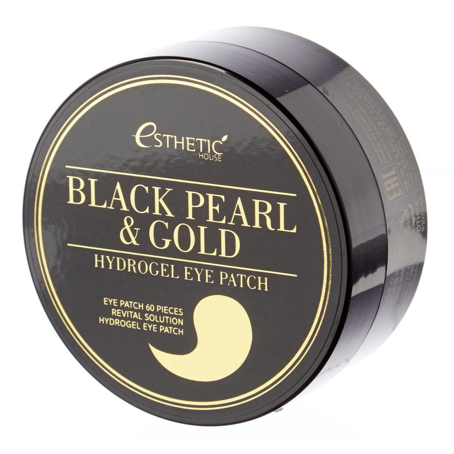 ESTHETIC HOUSE Black Pearl & Gold Hydrogel Eye Patch, 60шт. Патчи для глаз гидрогелевые комплексного действия с чёрным жемчугом и золотом