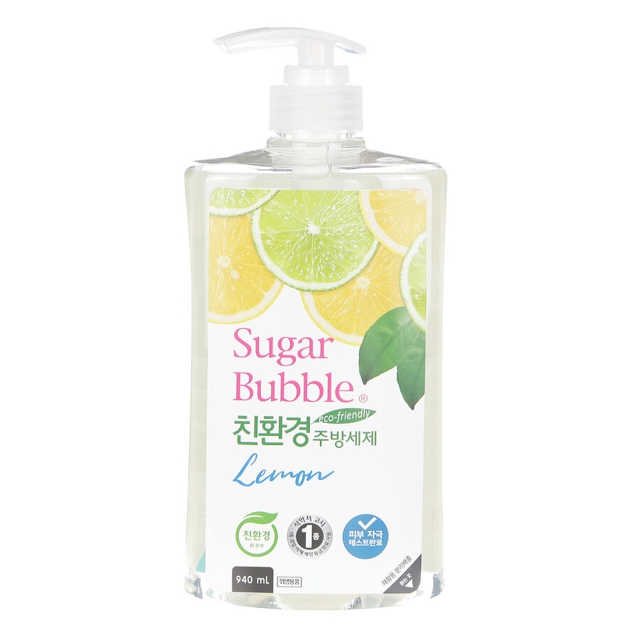 SUGAR BUBBLE Lemon, 940мл. Средство для мытья посуды, овощей и фруктов экологичное с ароматом лимона