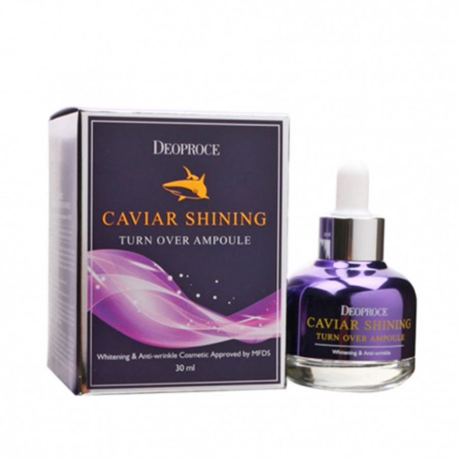 DEOPROCE Deoproce Caviar Shining Turn Over Ampoule, 30мл. Сыворотка для лица ампульная омолаживающая с экстрактом икры