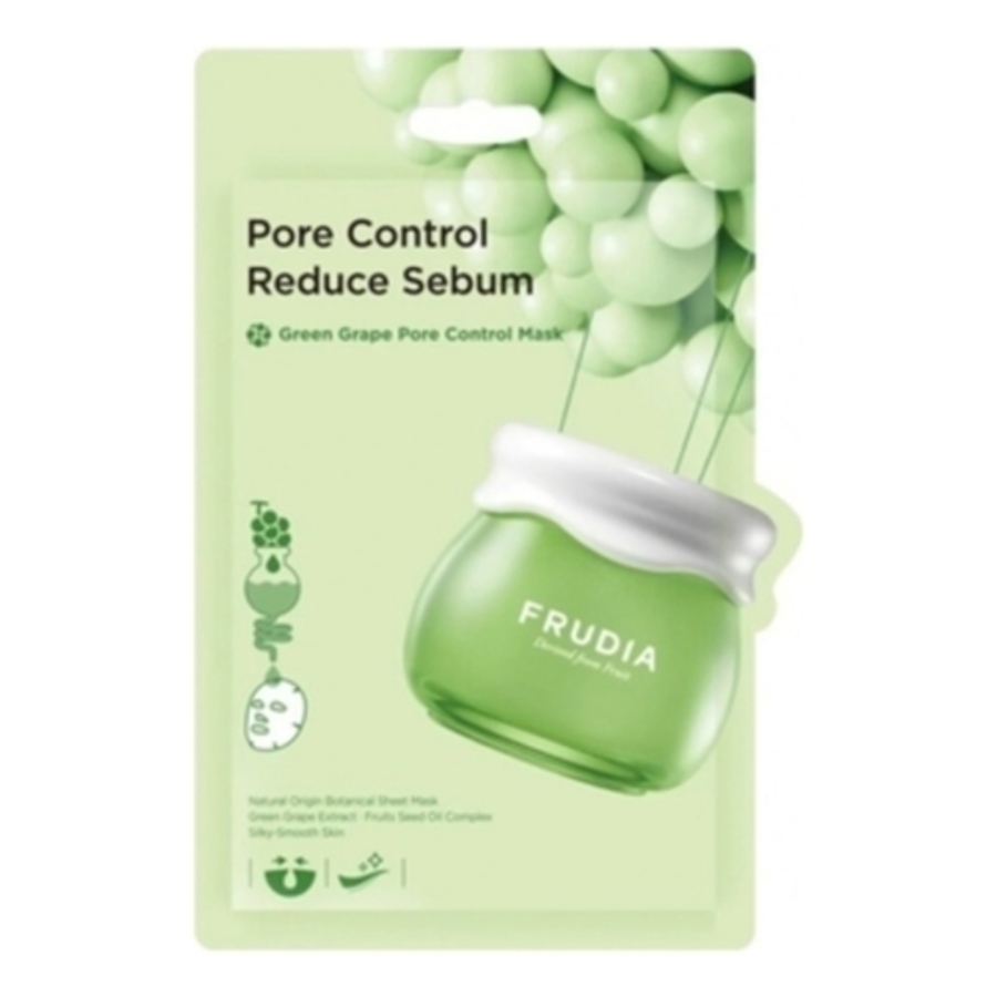 FRUDIA Green Grape Pore Control Mask, 27мл. Маска для лица тканевая с зелёным виноградом