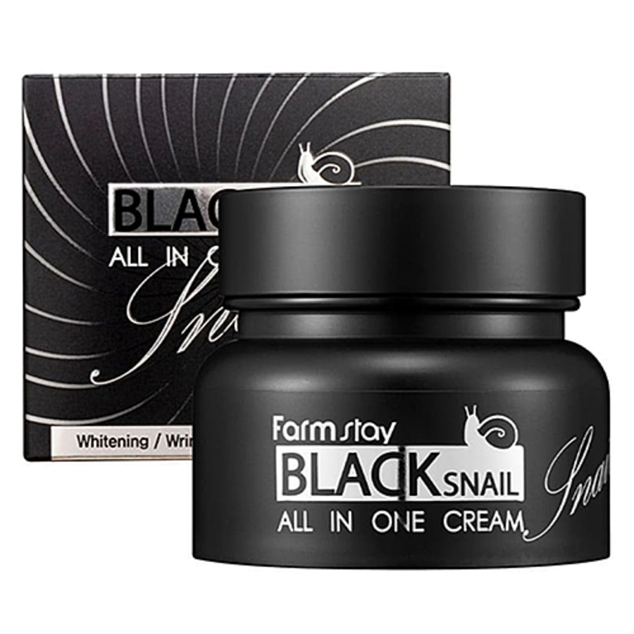 FARMSTAY FarmStay Black Snail All In One Cream, 100мл. Крем для лица с муцином черной улитки