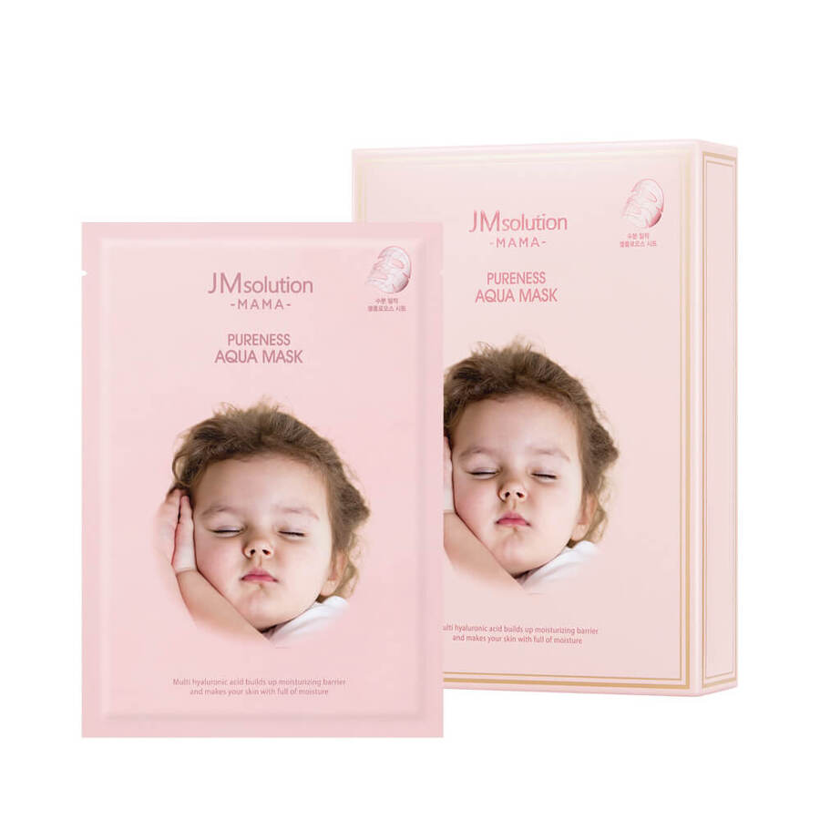 JM SOLUTION JMsolution Mama Pureness Aqua Mask, 30мл. Маска для лица тканевая увлажняющая для будущих мам