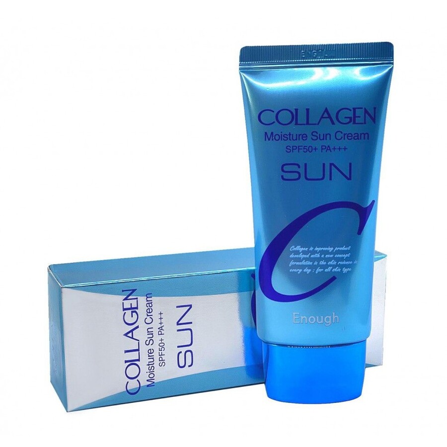 ENOUGH Collagen Moisture Sun Cream SPF50+/PA+++, 50мл. Крем для лица солнцезащитный с коллагеном и гиалуроновой кислотой