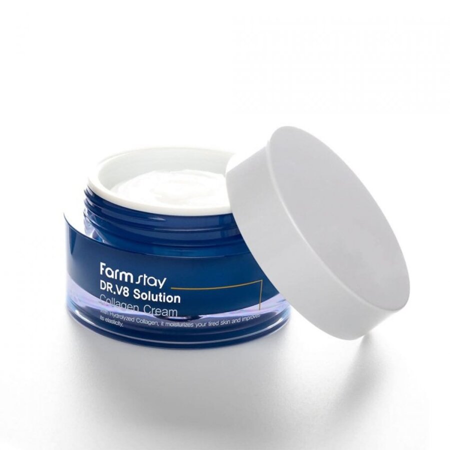 FARMSTAY Dr-V8 Solution Collagen Cream, 50мл. FarmStay Крем для лица антивозрастной с коллагеном