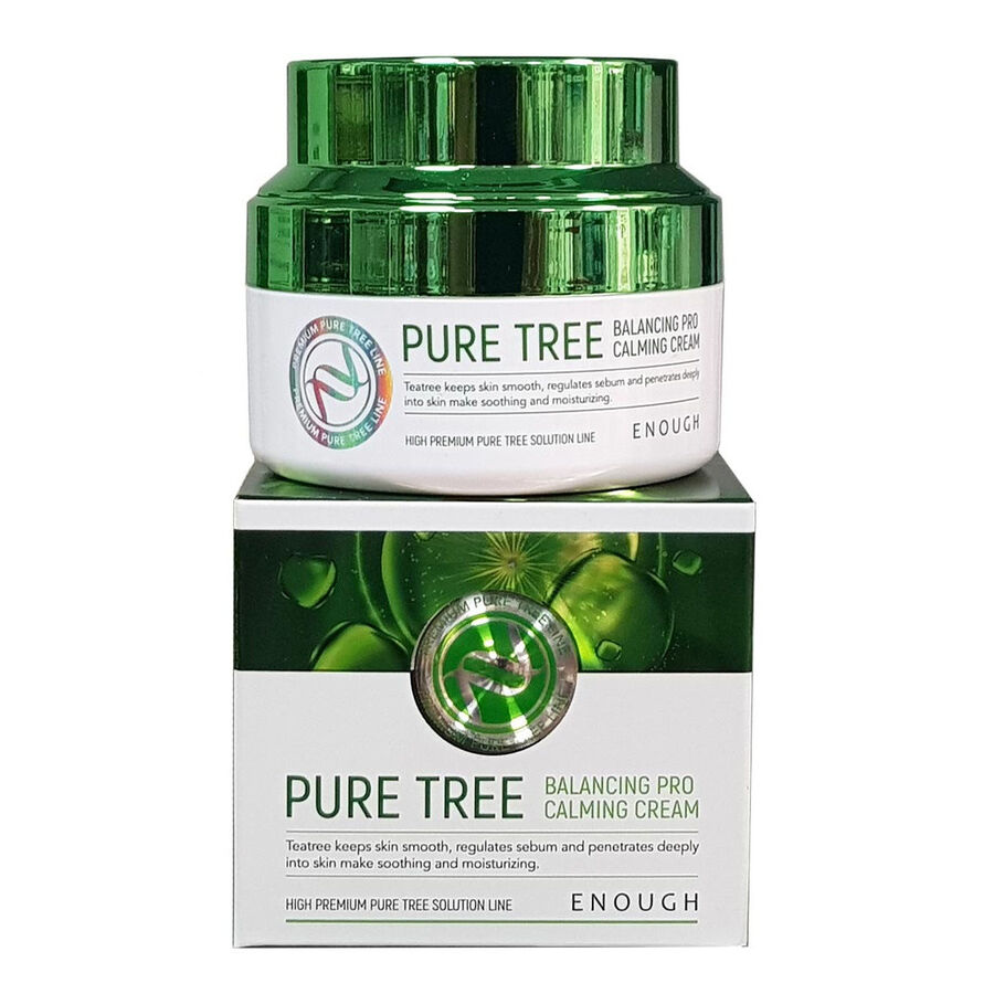 ENOUGH Pure Tree Balancing Pro Calming Cream, 50мл. Enough Крем для лица успокаивающий с экстрактом чайного дерева