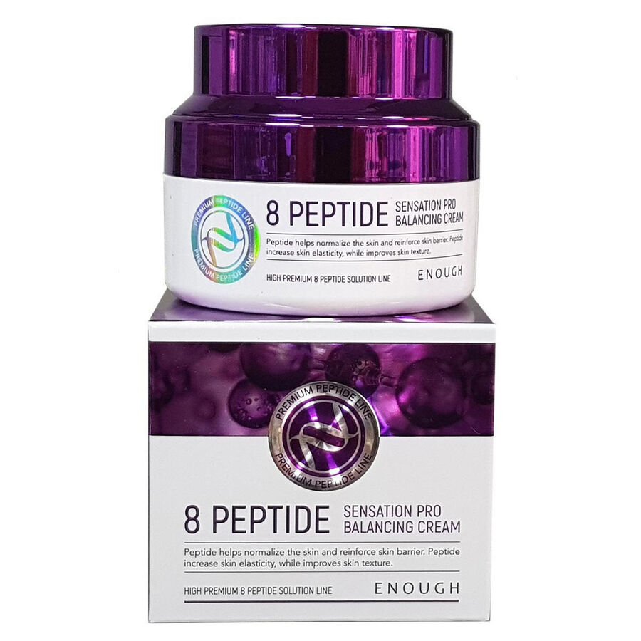 ENOUGH 8 Peptide Sensation Pro Balancing Cream, 50мл. Enough Крем для лица омолаживающий с пептидами