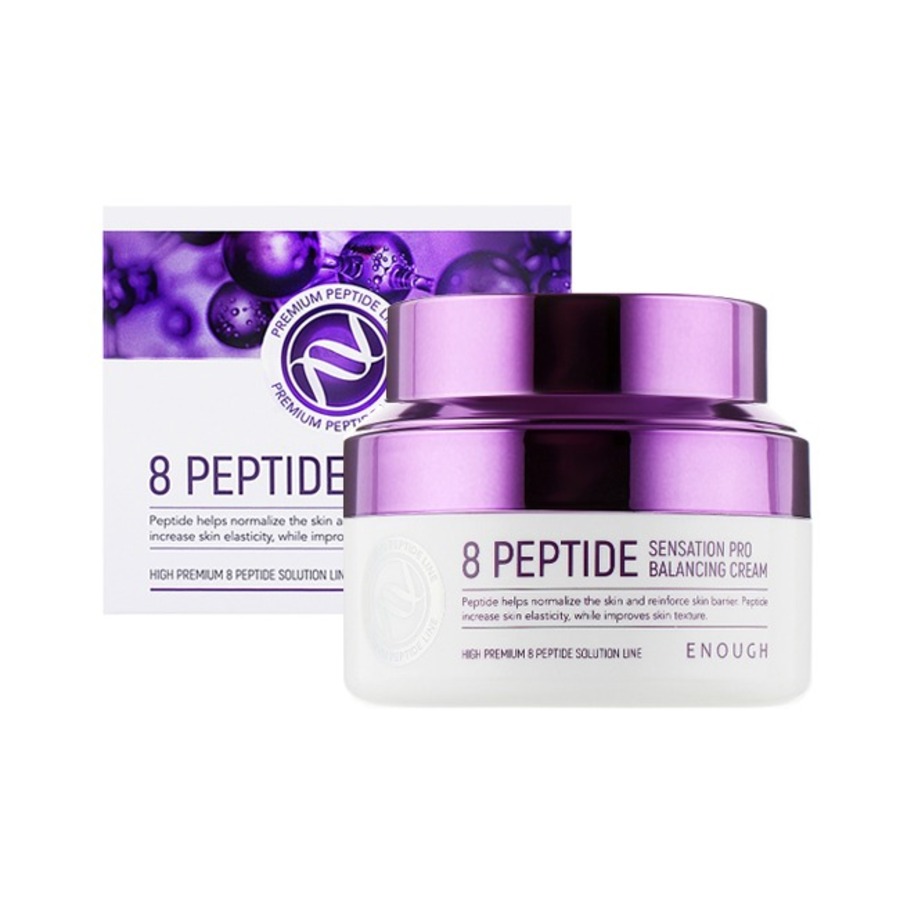ENOUGH 8 Peptide Sensation Pro Balancing Cream, 50мл. Enough Крем для лица омолаживающий с пептидами
