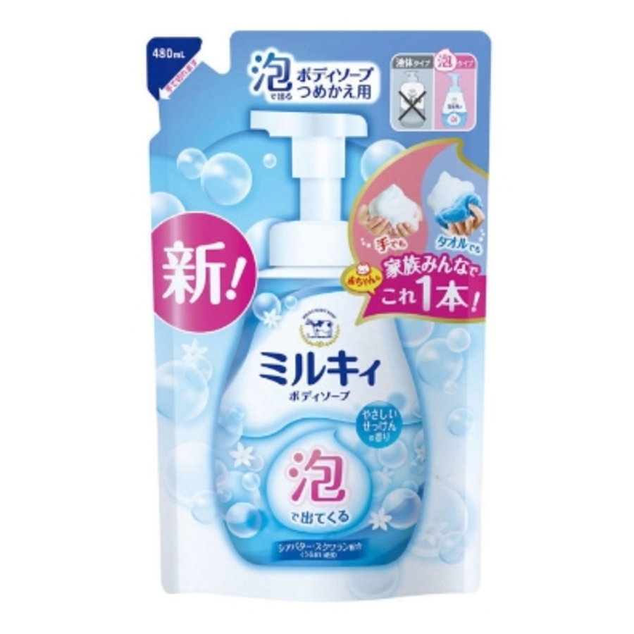 COW Milky Foam Gentle Soap, сменная упаковка, 480мл. Мыло-пенка для тела увлажняющее с ароматом цветочного мыла
