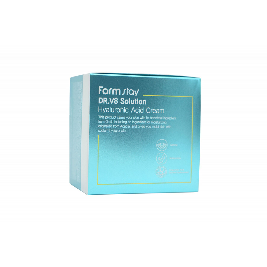 FARMSTAY DR-V8 Solution Hyaluronic Acid Cream, 50мл. FarmStay Крем для лица увлажняющий с гиалуроновой кислотой