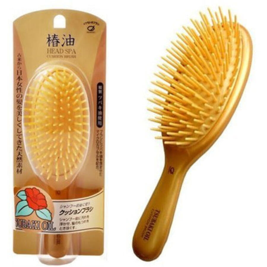 IKEMOTO Head Spa Tsubaki Oil Cushion Brush, 1шт. Щетка для увлажнения волос с маслом камелии