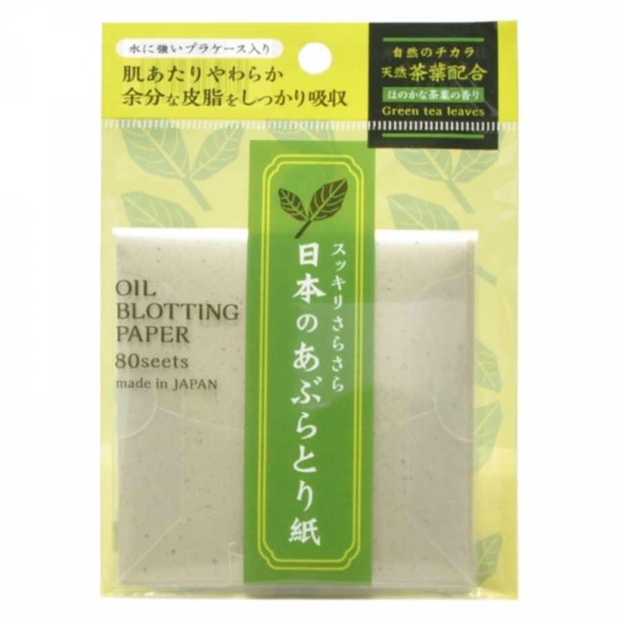 ISHIHARA Oil Off Paper, 80шт. Cалфетки для лица матирующие с ароматом зеленого чая