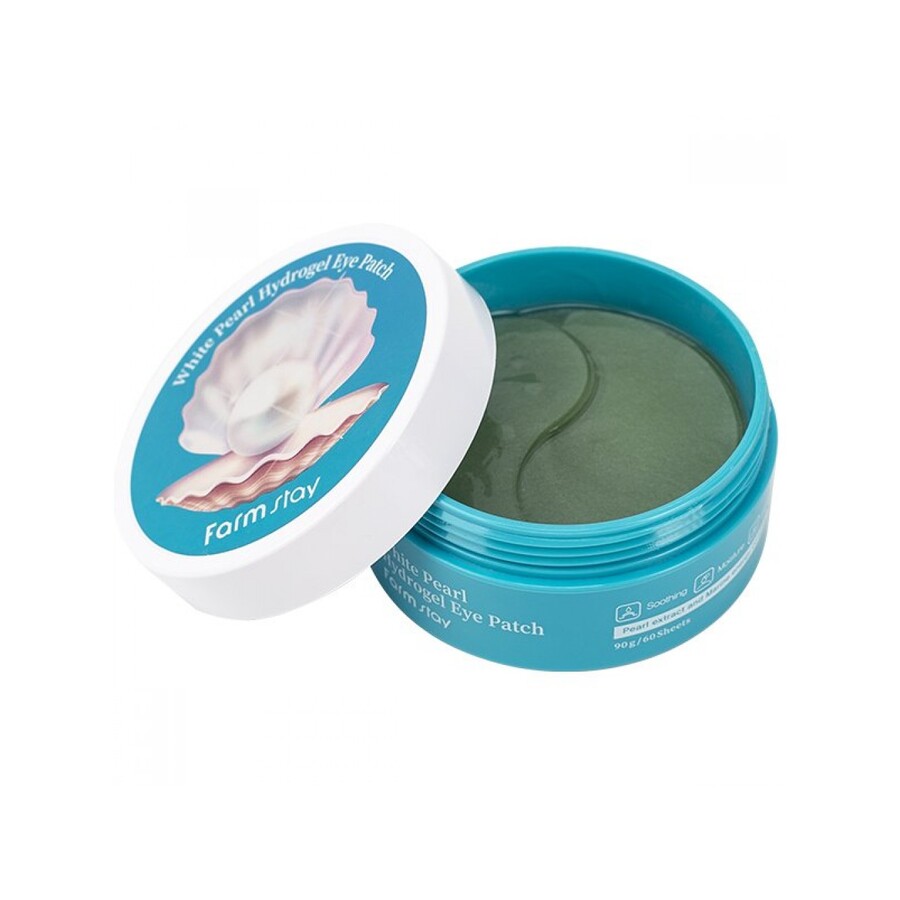 FARMSTAY White Pearl Hydrogel Eye Patch, 60шт. Патчи для глаз гидрогелевые с экстрактом жемчуга