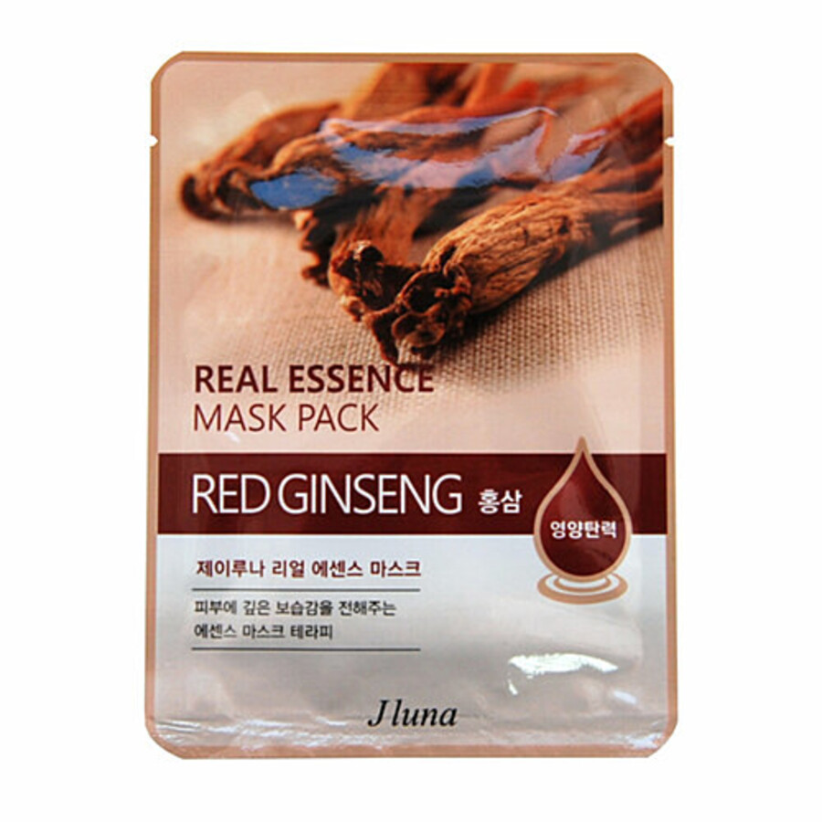 JUNO Real Essence Mask Pack Red Ginseng, 25мл. Маска для лица тканевая с красным женьшенем