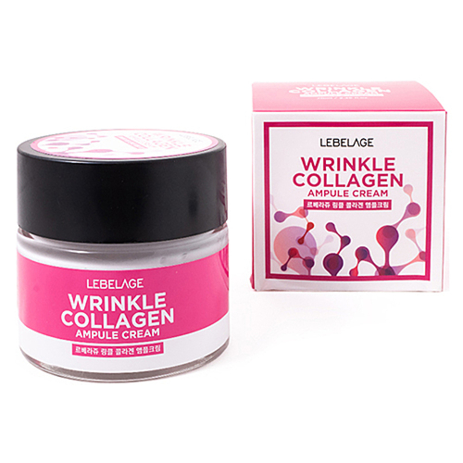 LEBELAGE Ampule Cream Wrinkle Collagen, 70мл. Крем для лица ампульный против морщин с коллагеном