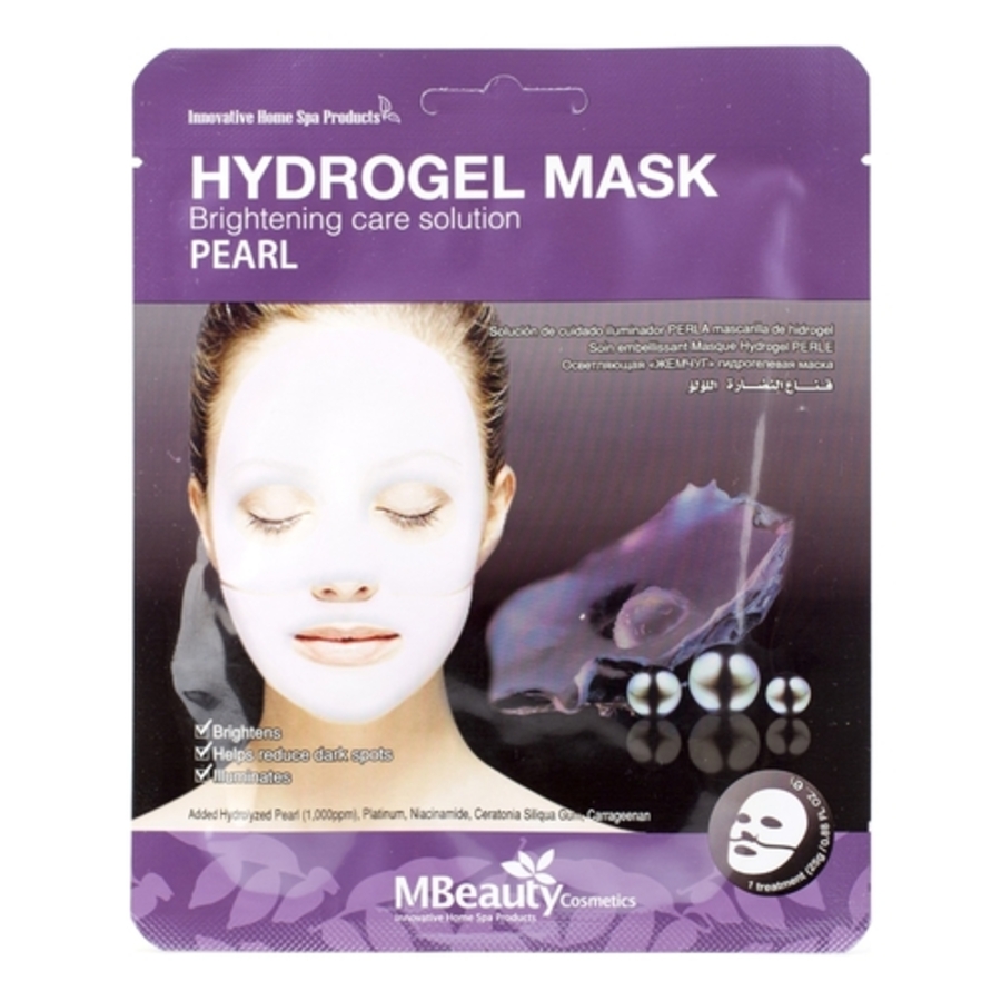 MBEAUTY Pearl Hydrogel Mask, 25гр. Маска для лица гидрогелевая осветляющая с жемчугом
