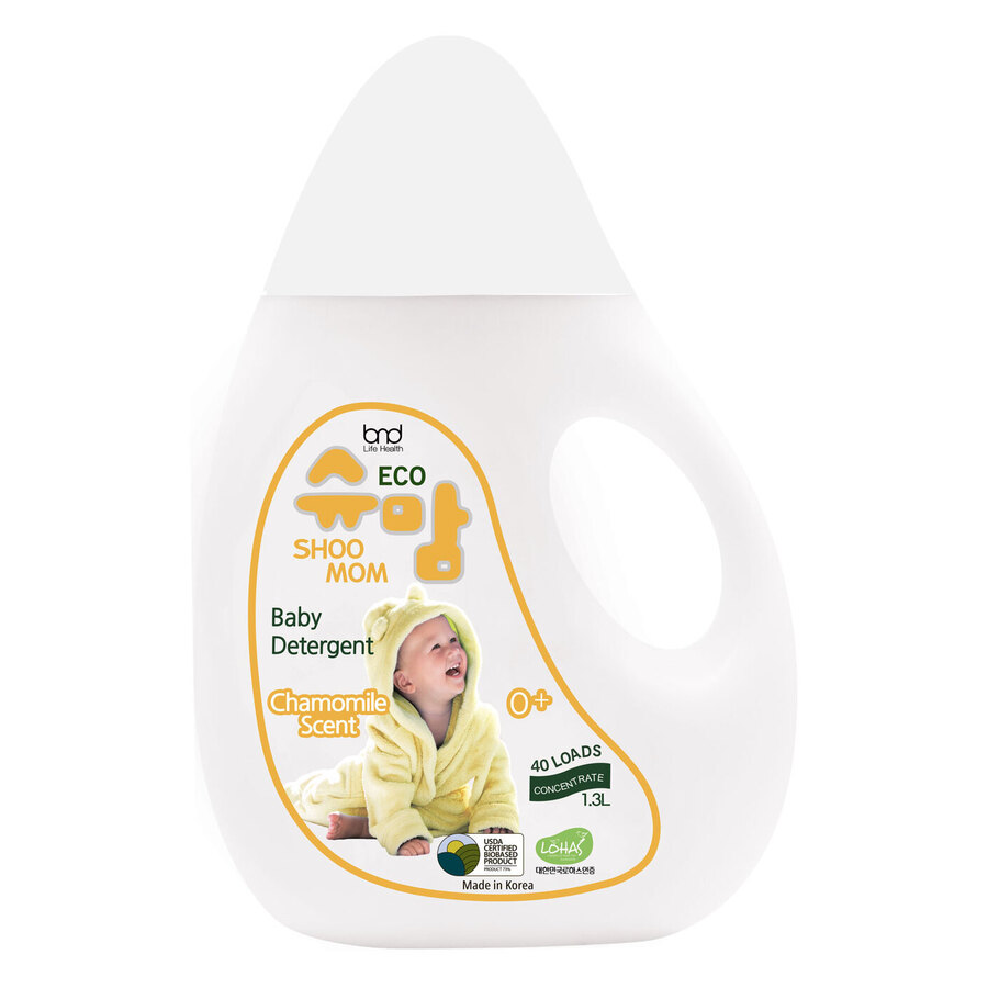 B&D Shoomom, 1,3л. ЭКО - гель для стирки детского белья концентрированный с ароматом ромашки