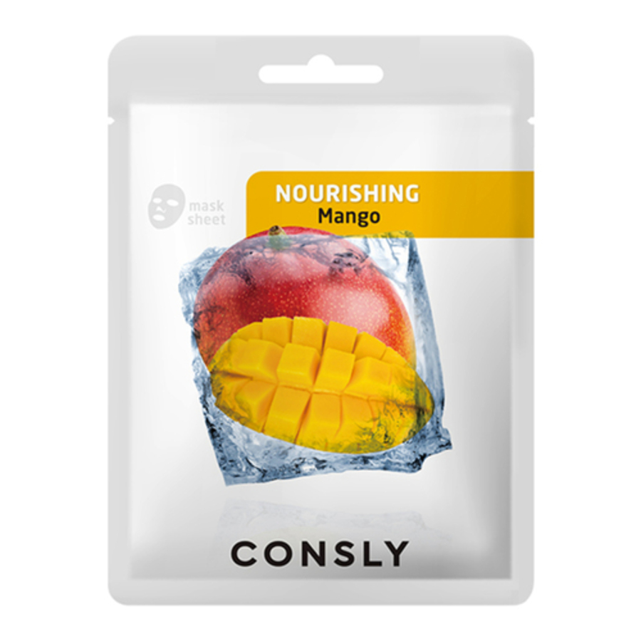 CONSLY Mango Nourishing Mask Pack, 20мл. Маска для лица тканевая питательная с экстрактом манго