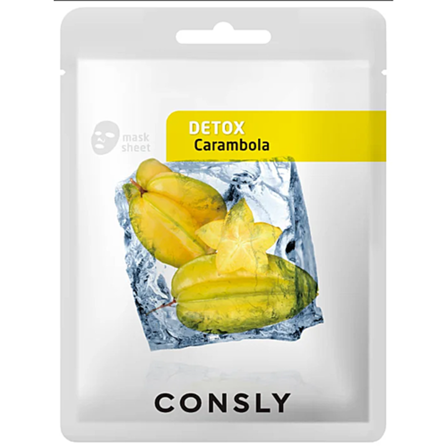 CONSLY Carambola Detox Mask Pack, 20мл. Маска для лица тканевая с экстрактом карамболы