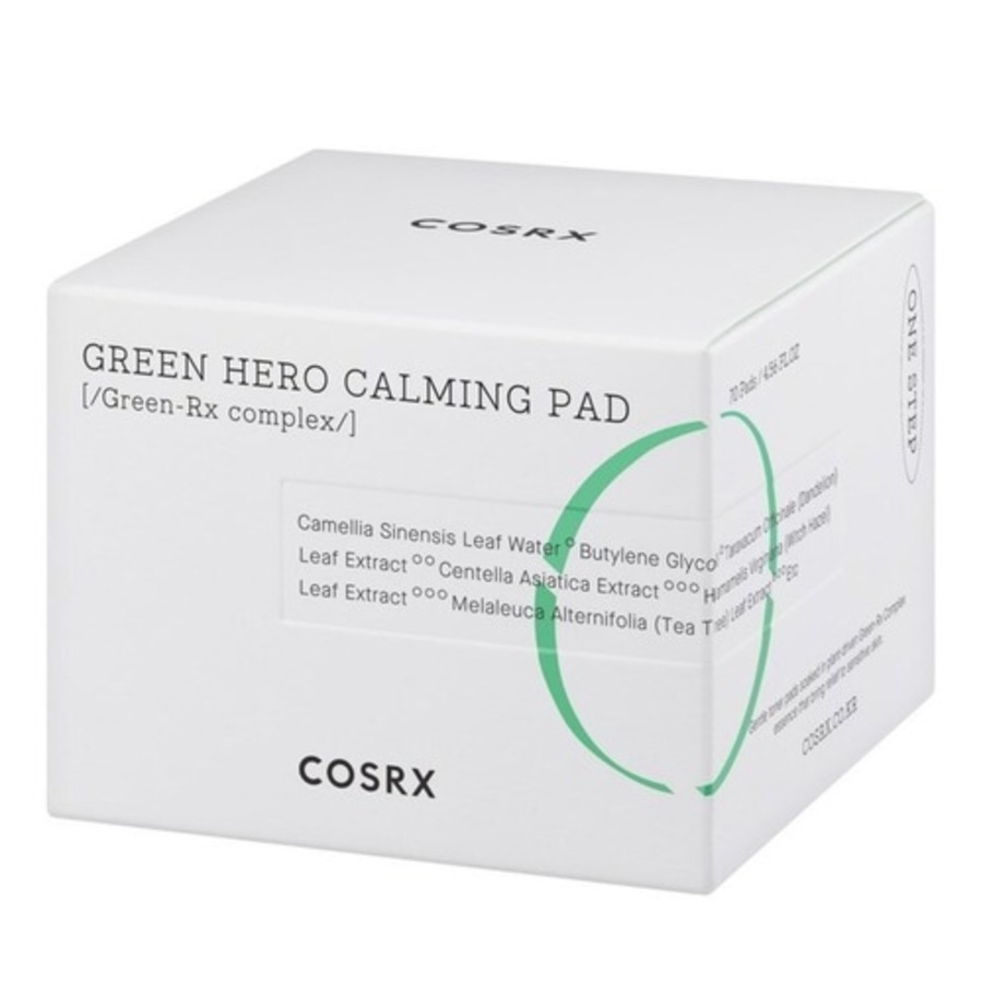 COSRX One Step Green Hero Calming Pad, 70шт. Пэды для лица успокаивающие с зеленым чаем