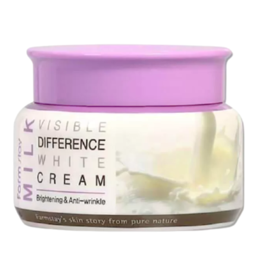 FARMSTAY Milk Visible Difference White Cream, 100мл. Крем для лица осветляющий с молочным протеином