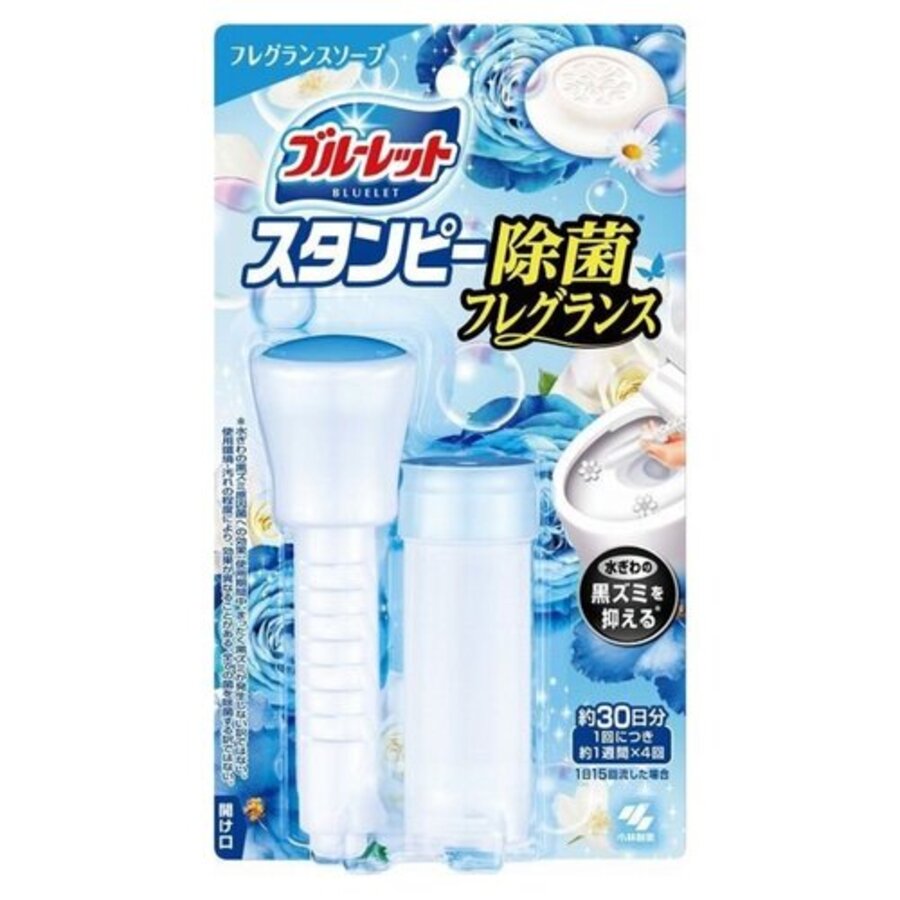 KOBAYASHI Bluelet Stampy Soap, 28гр. Очиститель-цветок для туалетов, с ароматом мыла и свежести
