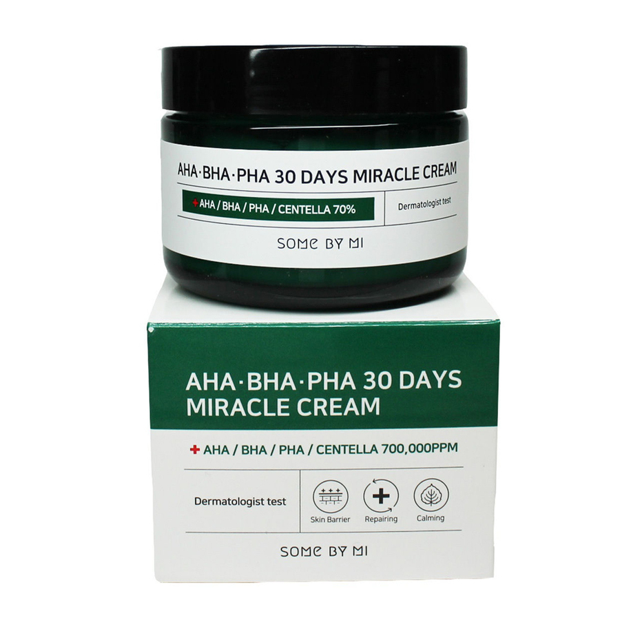 SOME BY MI AHA-BHA-PHA 30 Days Miracle Cream, 60мл. Крем для проблемной кожи лица с центеллой и кислотами