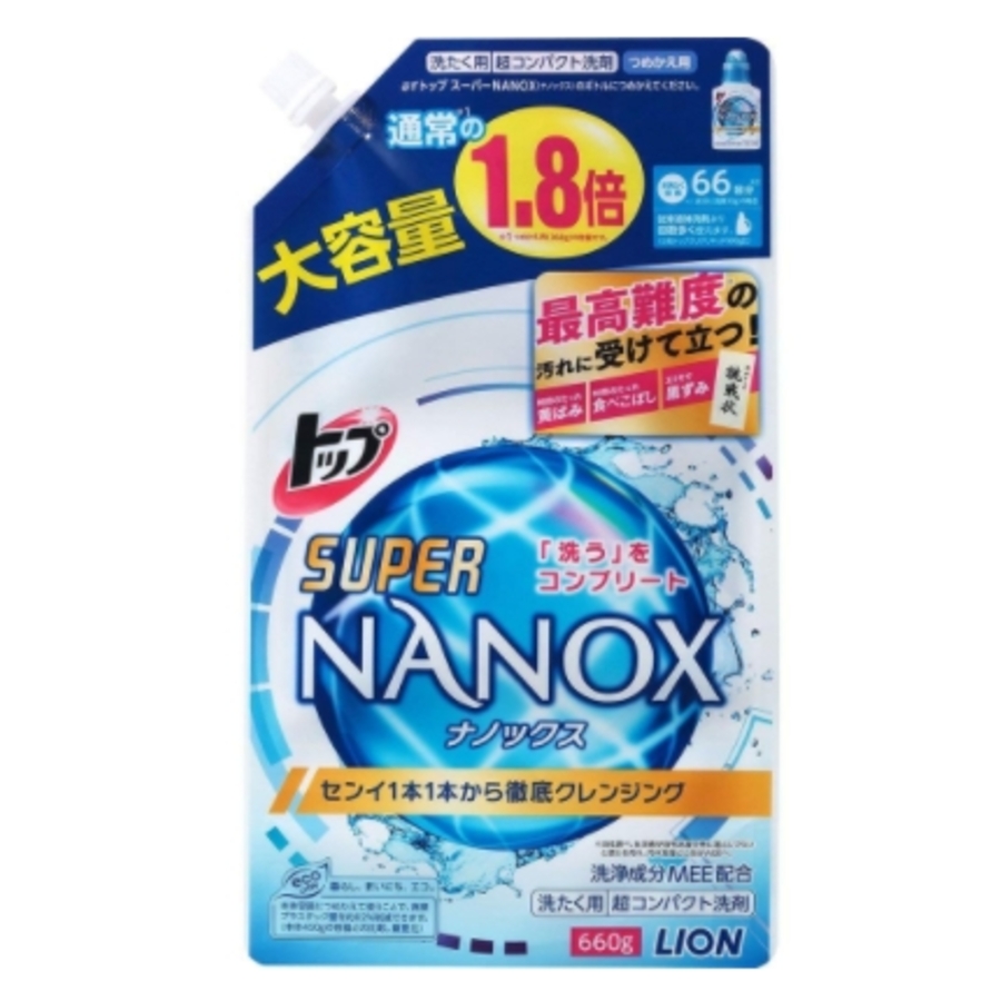 LION Top Super Nanox, сменная упаковка, 660мл. Гель для стирки