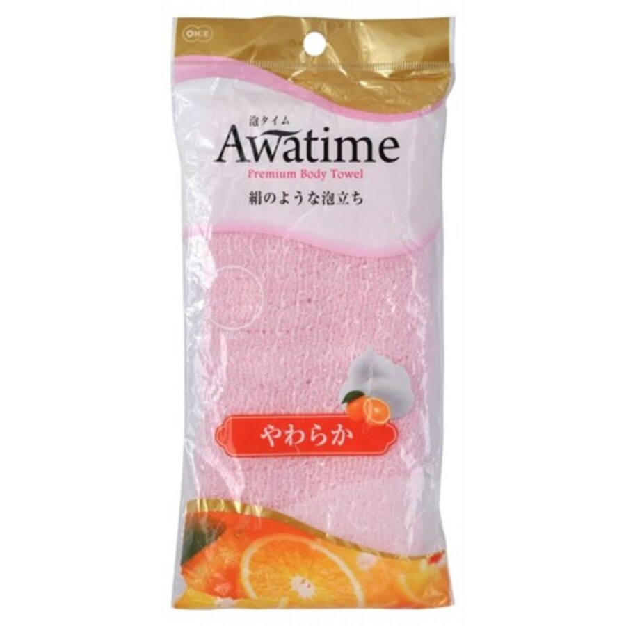 OHE Awa Time Body Towel Soft, 1шт. Мочалка для тела мягкая, розовая