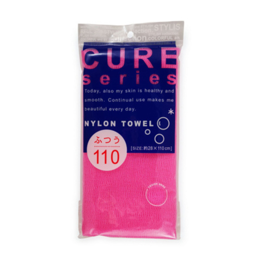 OHE Cure Nylon Towel Regular, 1шт. Мочалка для тела средней жесткости, розовая