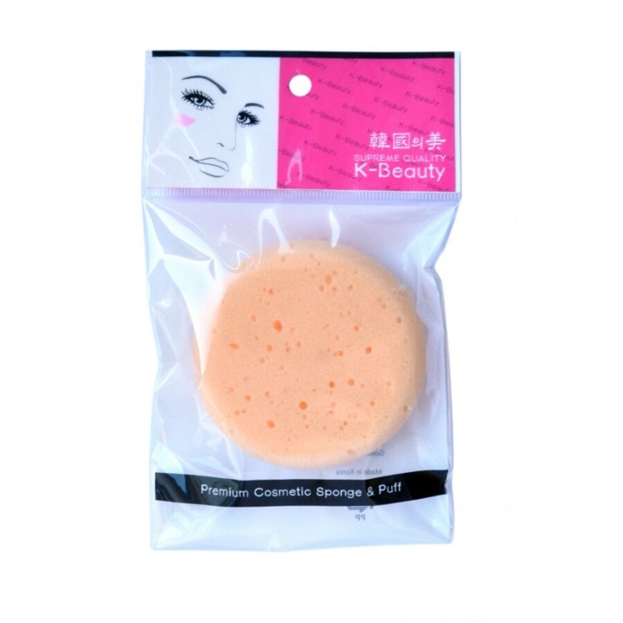 K-BEAUTY Спонж косметический скрабирующий для очищения кожи лица в индивидуальной упаковке, 1шт.