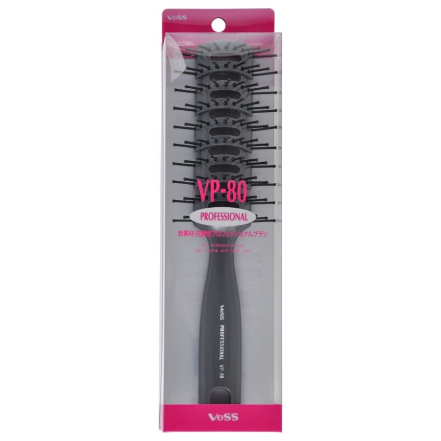 VESS Skelton Brush, 1шт. Расческа для укладки волос профессионал с антибактериальным эффектом, цвет серый