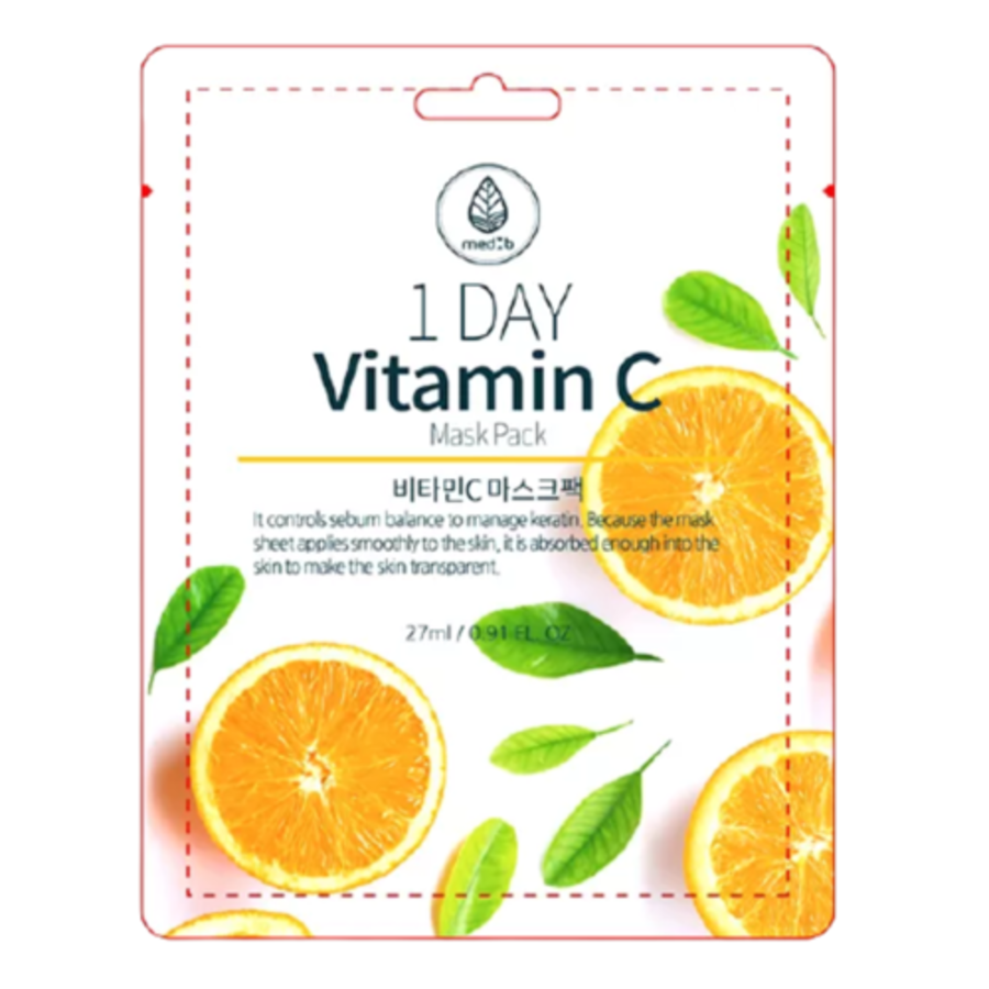 MED B 1 Day Vitamin Mask Pack, 27мл. Маска для лица тканевая с витамином С