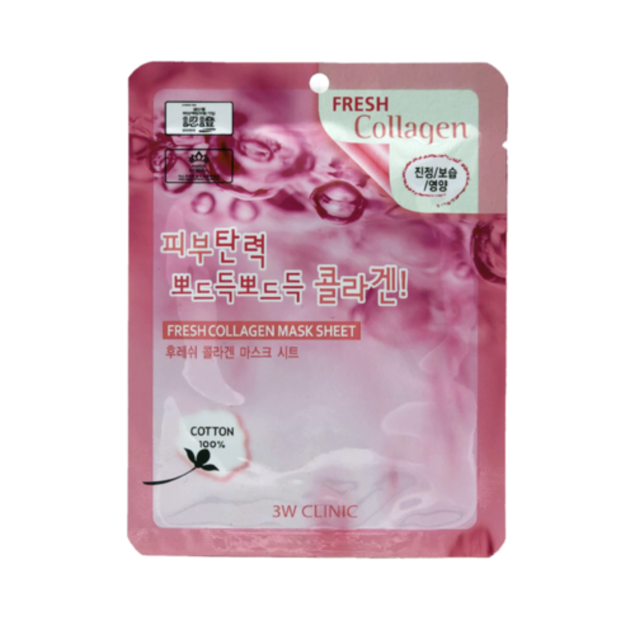 3W CLINIC Fresh Collagen Mask Sheet, 23гр. Маска для лица тканевая с коллагеном