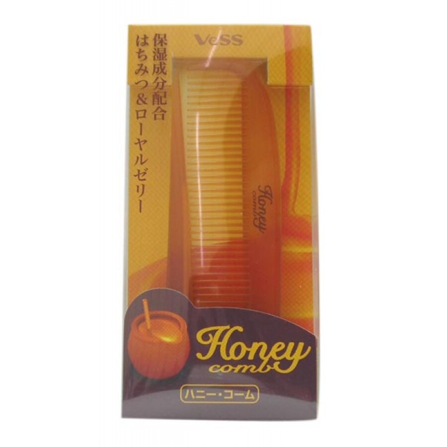 VESS Honey Brush, 1шт. Расчёска для увлажнения и придания блеска волосам с мёдом, складная