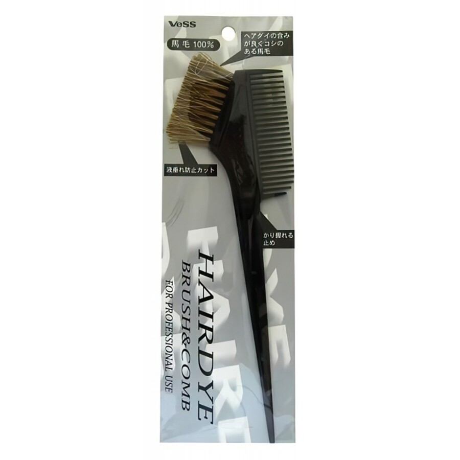 VESS Hairdye Brush And Comb, 1шт. Гребень для волос c щеткой для профессионального окрашивания, большой