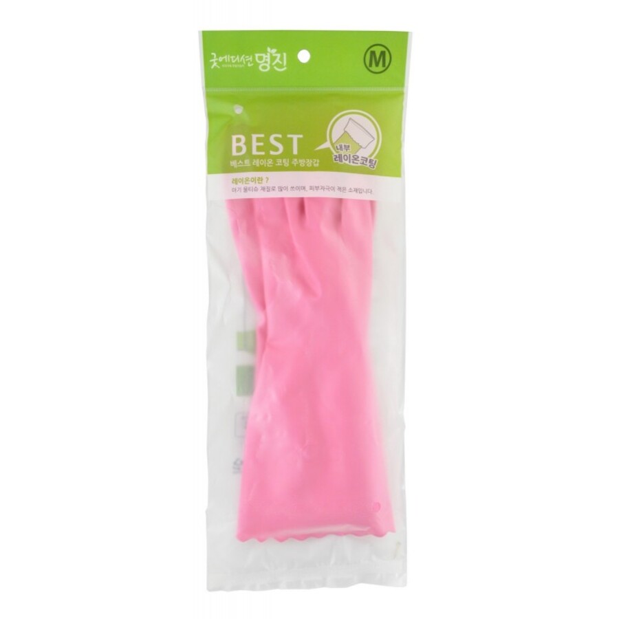 MYUNGJIN Hygienic Glove Pvc, 1пара. Перчатки из ПВХ с хлопковым напылением размер M 33см*21см